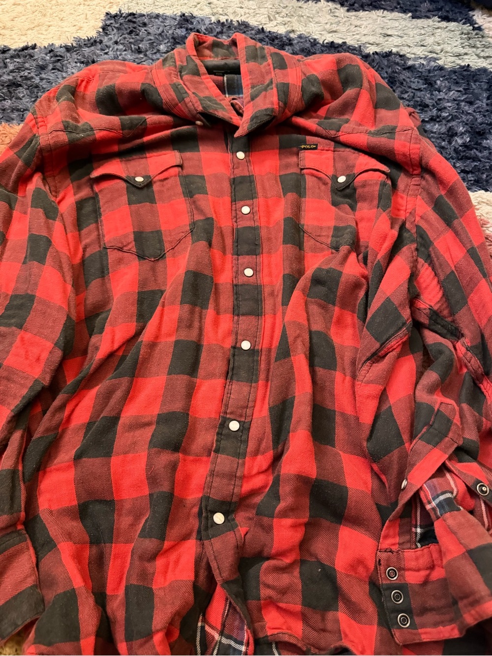 Polo Ralph Lauren Red and Black Buffalo Plaid Button-Down Shirt